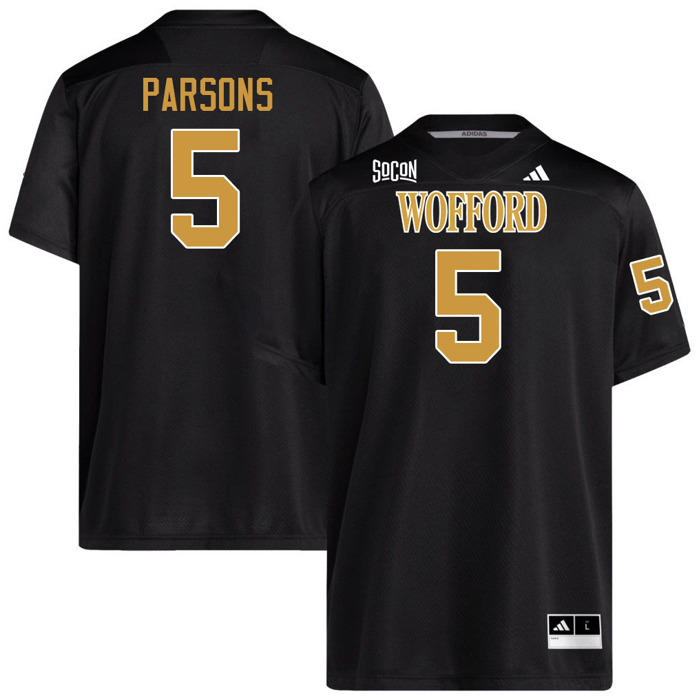 Wofford Terriers #5 Kyle Parsons College Football Jerseys,Uniforms Stitched-Black